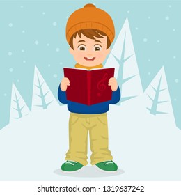 Choir of boy singing carols