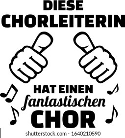 Choir director female thumbs up german