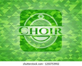 Choir green emblem with mosaic background