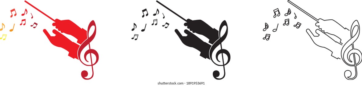 choir guide music, vector illustration