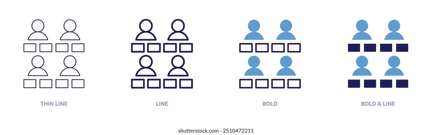 Choir icon in 4 different styles. Thin Line, Line, Bold, and Bold Line. Duotone style. Editable stroke.