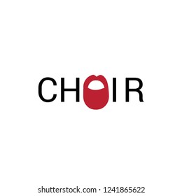 Choir logo inspiration. Singing sign. Vector illustration.