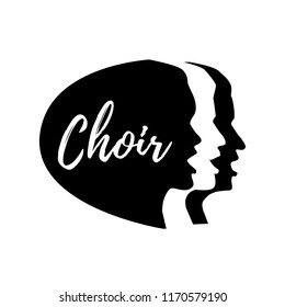 Choir logo. Singing people, music.