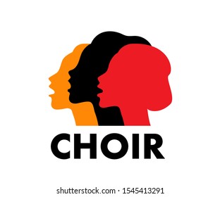 Choir logo vector illustration. Singing people, music. Music, singing, worship concept.