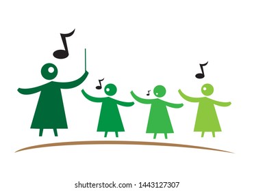 A choir made of shapes, Editable Clip Art.