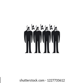 choir of people, vector stylized drawing, logo, team of workers