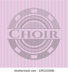 Choir retro pink emblem. Vector Illustration. Detailed.