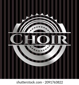 Choir silvery emblem or badge. Vector Illustration. Mosaic. 