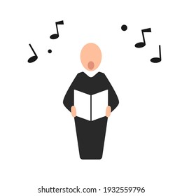 Icono del cantante coro. Imagen de cliente aislada en fondo blanco.