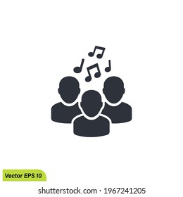 choir singing icon simple design element