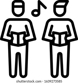 Choir - Study subject icon set. High quality outline vector illustration for website and mobile application.