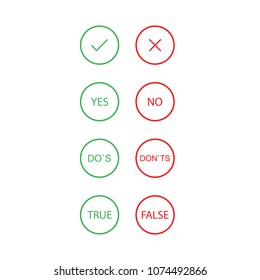 choise ok or no vector icon