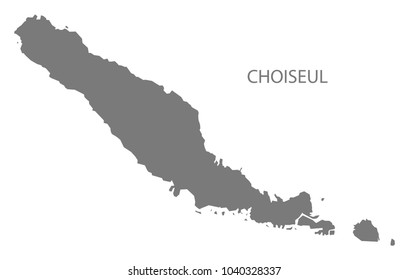 Choiseul map of Solomon Islands grey illustration shape