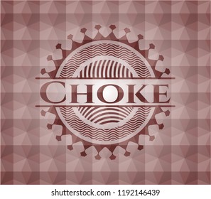 Choke red badge with geometric pattern. Seamless.