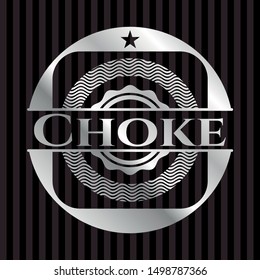 Choke silvery badge. Vector Illustration. Mosaic.