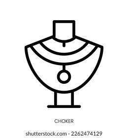 choker icon. Line Art Style Design Isolated On White Background