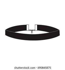 Choker isolated on white  background. Simple necklace
