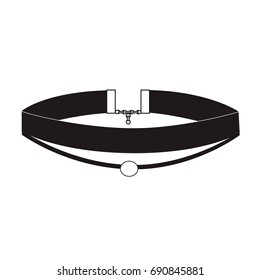 Choker isolated on white  background. Simple necklace
