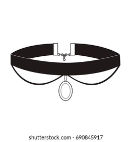 Choker isolated on white  background. Simple necklace
