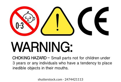 Choking hazard sign sticker or banner