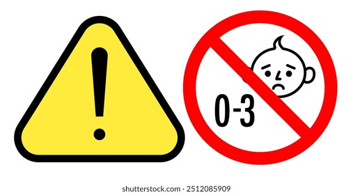 Choking hazard sign sticker or banner