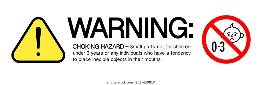 Choking hazard sign sticker or banner