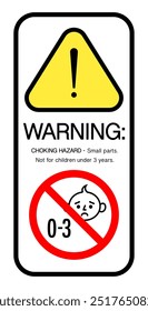 Choking hazard sign sticker or banner