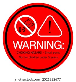 Choking hazard sign sticker or banner