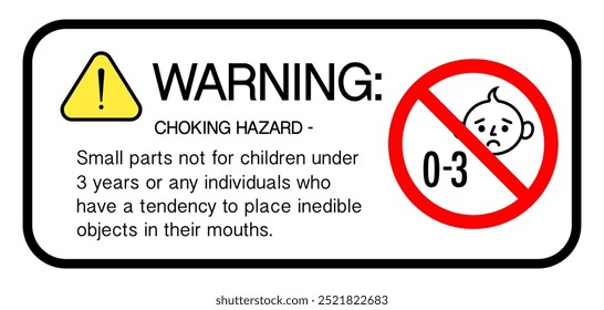 Choking hazard sign sticker or banner