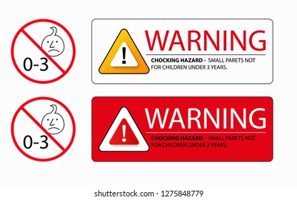 choking hazard warning sign . Beware small parts 