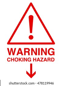 Choking Hazard Warning Vector Sign