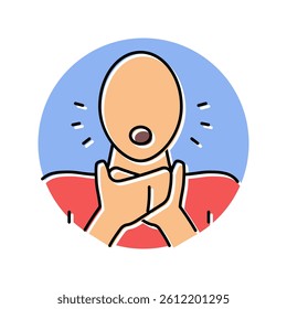 choking household injury accident color icon vector. choking household injury accident sign. isolated symbol illustration