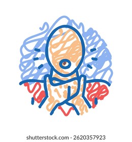 asfixia vetor de esboço de ícone de doodle de acidente doméstico. asfixia sinal de acidente de lesão familiar. ilustração de símbolo isolado