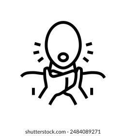 choking household injury accident line icon vector. choking household injury accident sign. isolated contour symbol black illustration