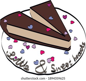 chokolate pie with little heart
