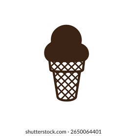 Cholcolate Ice Cream  silhouette vector flat illustration design.