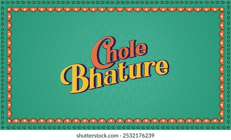 Chole Bhature Typography Design - A Bold and Vibrant Visual Representation of India's Iconic North Indian Dish - Vector Design