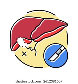 cholecystectomy surgery color icon vector. cholecystectomy surgery sign. isolated symbol illustration