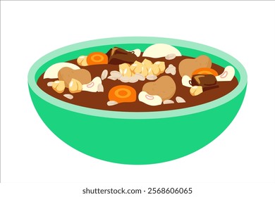 Cholent. Vector simple color flat illustration.