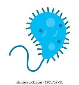 cholera bacteria icon over white background, colorful design, vector illustration