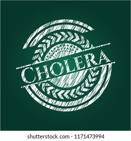 Cholera chalkboard emblem written on a blackboard