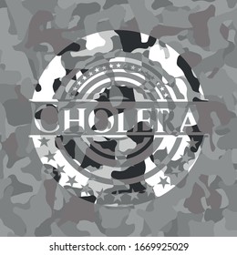Cholera on grey camouflaged pattern