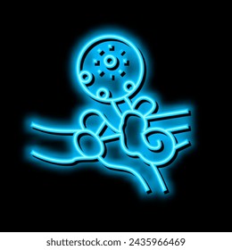 cholesteatoma health problem neon light sign vector. cholesteatoma health problem illustration