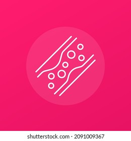 Cholesterol In Blood, Artery Line Icon, Vector