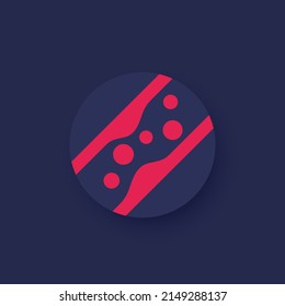 colesterol en el icono del vector sanguíneo con arteria