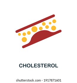 Cholesterol flat icon. Color simple element from nutrition collection. Creative Cholesterol icon for web design, templates, infographics and more