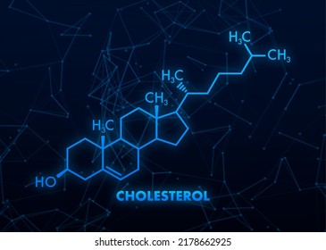 Cholesterol formula on white background. 3d cholesterol formula