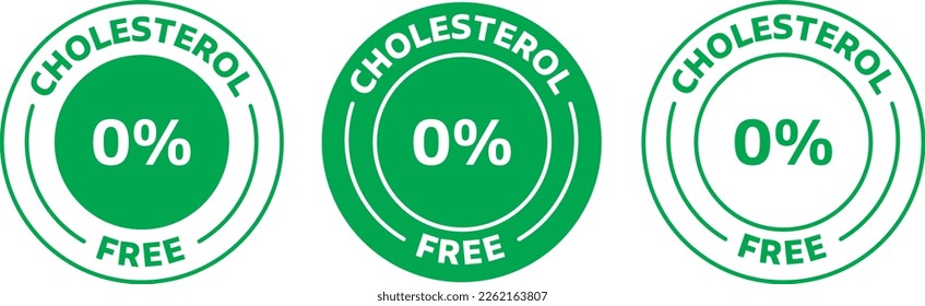 Cholesterol-freies Symbol, 0% Cholesterol-Symbol, Vektorlogo in grüner Farbe