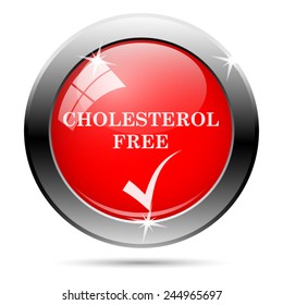 Cholesterol free icon. Internet button on white background. 