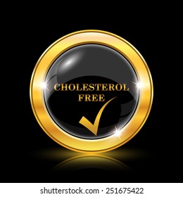 Cholesterol free icon. Internet button on black background. EPS10 vector 